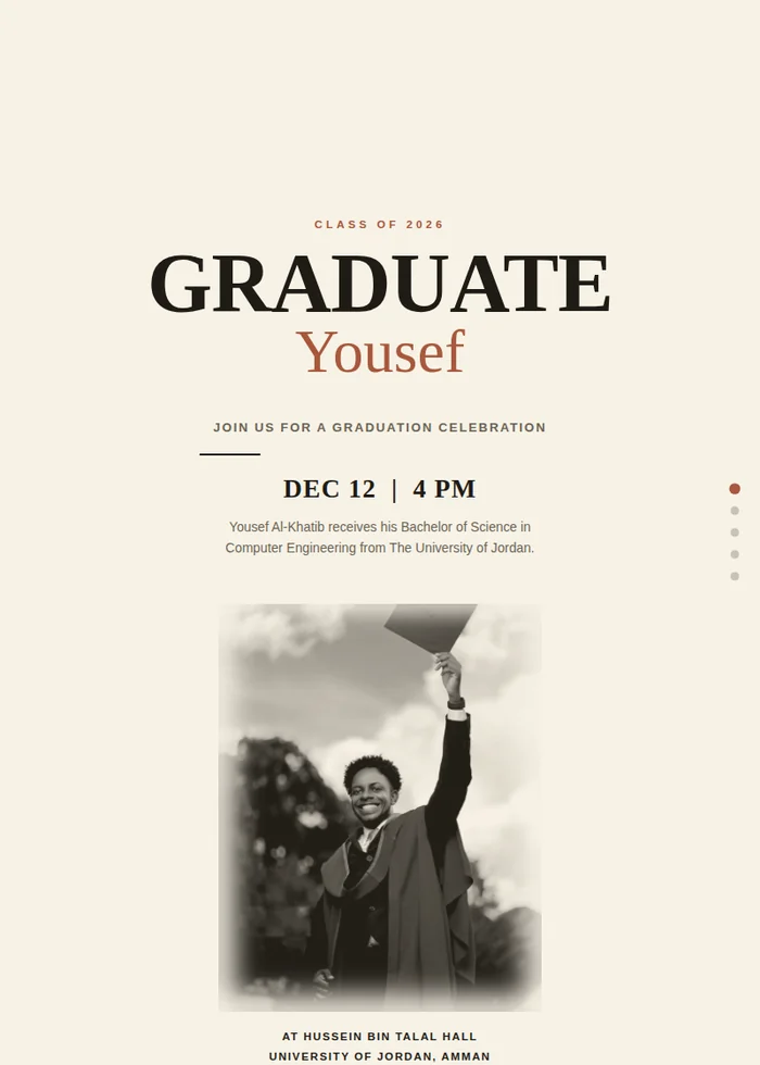 Yousef's Class of 2026 graduation invitation preview